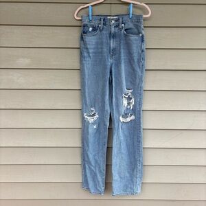 Madewell Baggy Straight Jeans with Distressed Details